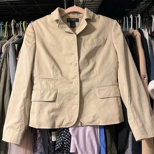 Brooks Brothers Women's Cream Blazer with shoulder pads